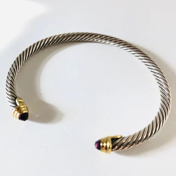 David Yurman Jewelry - Authentic EUC David Yurman 4mm Amethyst 18kt 925 Bracelet